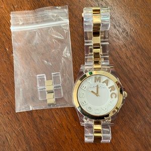 Marc Jacobs watch, clear and gold band